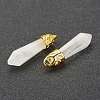 Bullet Natural Quartz Crystal Pointed Pendants G-E332-C28-G-3