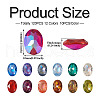Cheriswelry 120Pcs 12 Colors Transparent Pointed Back Resin Rhinestone Cabochons KY-CW0001-01-16
