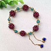 Round Natural Garnet Beads Braided Bead Bracelets FS-WG529DA-01-1