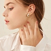 Natural Pearl Ear Studs for Women EJEW-P231-12G-2