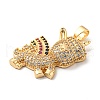 Brass Micro Pave Cubic Zirconia Pendants KK-P250-41G-2