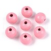 Spray Painted Round Natural Schima Wood Beads WOOD-A018-12mm-06-1