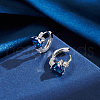 925 Sterling Silver Cubic Zirconia Hoop Earrings EJEW-L294-019P-4