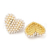 Rack Plating Brass & ABS Plastic Imitation Pearl Stud Earrings EJEW-N055-03A-G-RS-2