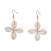 Natural Mixed Cowrie Shell Dangle Earrings EJEW-TA00608-2