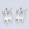 Tibetan Style Alloy Kitten Pendants X-TIBE-R316-067AS-RS-2