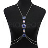 Alloy Rhinestone Flower Tassel Necklace Body Chains for Women FS-WG8032C-02-1