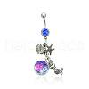 316L Surgical Stainless Steel Mermaid Starfish Dangle Belly Rings WG35D2C-20-2