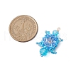 Seed Beads Beaded Charms PALLOY-MZ00351-03-2