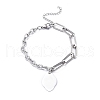 Non-Tarnish 304 Stainless Steel Paperclip Chains & Cable Chain Jewelry Sets SJEW-K153-01P-4