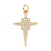 Brass Micro Pave Cubic Zirconia Pendants KK-D357-31G-1