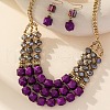 Bohemian Style Alloy & Acrylic & Glass Necklaces & Dangle Earrings Sets FS-WG44648-01-2