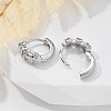 Brass Clear Cubic Zirconia Hoop Earrings EJEW-Q014-25P-5
