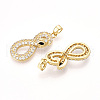 Brass Micro Pave Cubic Zirconia Pendants KK-T070-53G-2