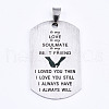 Non-Tarnish 201 Stainless Steel Quote Pendants STAS-T044-227P-1