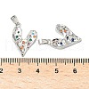 Brass Micro Pave Clear Cubic Zirconia Pendants KK-B139-03P-3