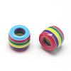 Opaque Stripe Resin European Beads RESI-S344-04-2