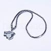 Non-Magnetic Synthetic Hematite Pendant Necklaces NJEW-F168-04-1