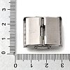 Tarnish Resistant Rectangle 201 Stainless Steel Watch Band Clasps STAS-F067-06-3