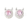 Brass Micro Pave Cubic Zirconia Beads KK-G531-01S-05-1