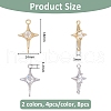 SUPERFINDINGS 8Pcs 2 Colors Brass Micro Pave Cubic Zirconia Pendants KK-FH0007-90-2