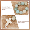 Natural Flower Amazonite Round Beads Pendant Decoration HJEW-OC00017-4