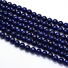 Dyed Natural Lapis Lazuli Round Beads Strands G-O047-06-6mm-2