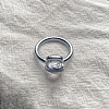 Square 304 Stainless Steel with Glass Finger Rings FS-WG8AAFA-15-1