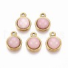 Natural Rose Quartz Half Round Charms STAS-N109-213A-G-1