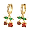 Brass Micro Pave Cubic Zirconia Hoop Earrings EJEW-D322-11G-03-4