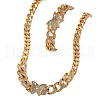 Butterfly Alloy Crystal Rhinestone Curb Chain Necklaces & Bracelets Sets FS-WG3333C-01-5
