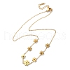 316 Surgical Stainless Steel Flower Link Chain Necklaces for Women NJEW-P324-06G-2