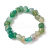 2Pcs Natural Agate Nuggets Beaded Stretch Bracelets for Men Women BJEW-JB11957-3