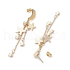 Moon & Star 304 Stainless Steel Dangle Stud Earrings EJEW-TA00504-4