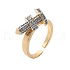 Brass Cuff Rings RJEW-D314-02G-4