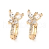 Brass Micro Pave Cubic Zirconia Hoop Earring EJEW-D078-52KCG-1