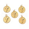 Brass Micro Pave Clear Cubic Zirconia Pendants KK-E068-VF345-4