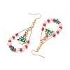 304 Stainless Steel Christmas Tree Dangle Earrings EJEW-TA00455-4