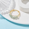 Natural Round Green Aventurine Beaded Finger Rings RJEW-TA00118-04-2