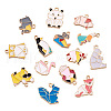Craftdady 56Pcs 14 Style Rack Plating Alloy Enamel Pendants ENAM-CD0001-25-2