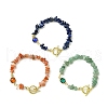 3Pcs 3 Style Natural Mixed Gemstone Chips Beaded Bracelets Set for Women BJEW-TA00366-1