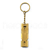 304 Stainless Steel Rectangle Tube Survival Whistles with Lanyard Keychain FAMI-PW0001-08G-1