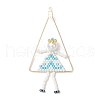 2Pcs Handmade Glass Seed Beaded Girl Play on Swing Big Pendants PALLOY-MZ00695-2