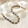 Brass Enamel Link & Charm Bracelets BJEW-Z094-02G-03B-3