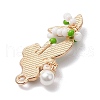 Alloy Enamel Mermaid Pendants PALLOY-MZ00730-03-4