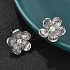 Brass ABS Plastic Imitation Pearl Flower Stud Earrings EJEW-S258-05P-3
