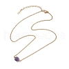 Faceted Star Cut Round Natural Gemstone Pendant Necklaces NJEW-JN05091-5