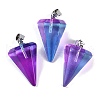 Spray Painted Glass Pendants GLAA-Z007-03F-1