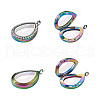 2Pcs 2 Style Alloy Magnetic Locket Pendants PALLOY-TA0002-35M-11