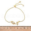 Brass Micro Pave Clear Cubic Zirconia Slider Bracelets BJEW-C089-05G-5